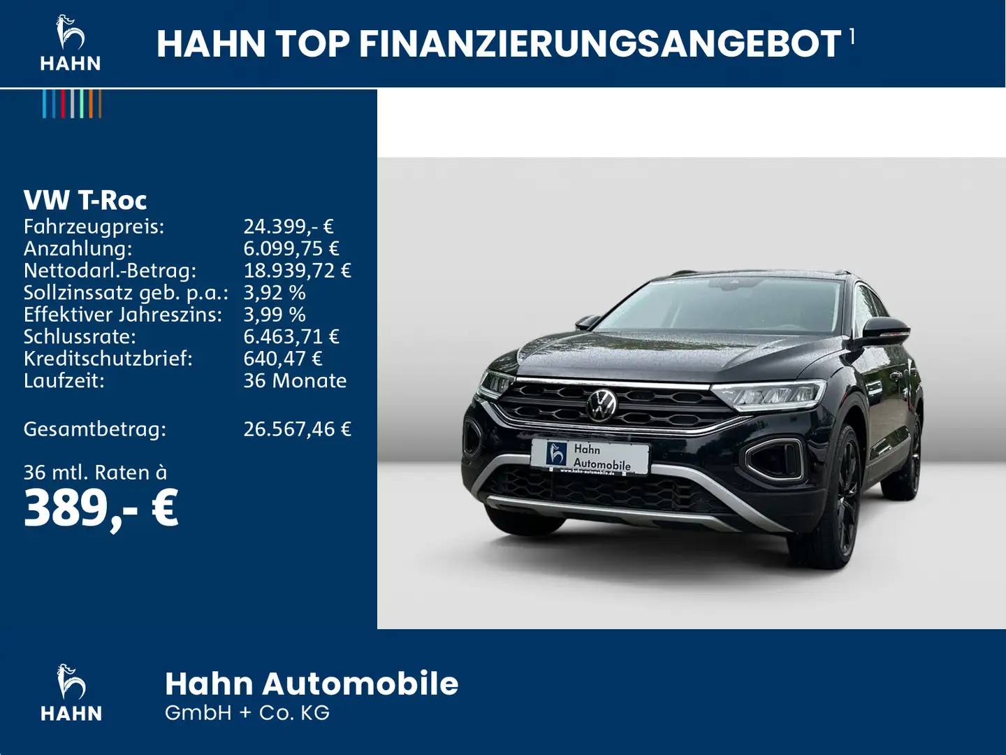 Volkswagen T-Roc Life 1.5TSI DSG LED Navi AHK ACC Virtual Schwarz - 2
