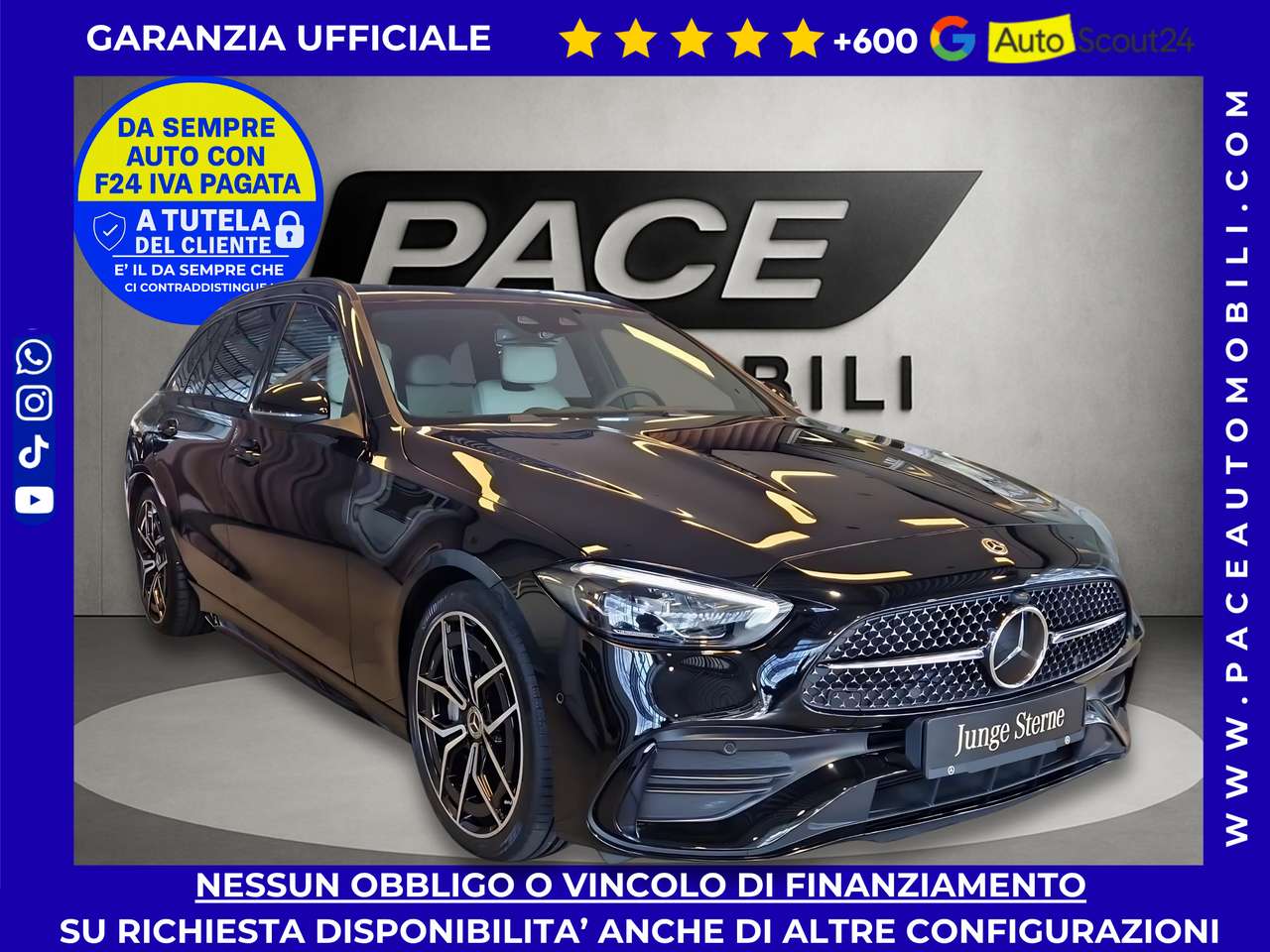 Mercedes-Benz C 300 D AMG PREMIUM PLUS KAMERA 19" PELLE TETTO NIGHT PACK ACC