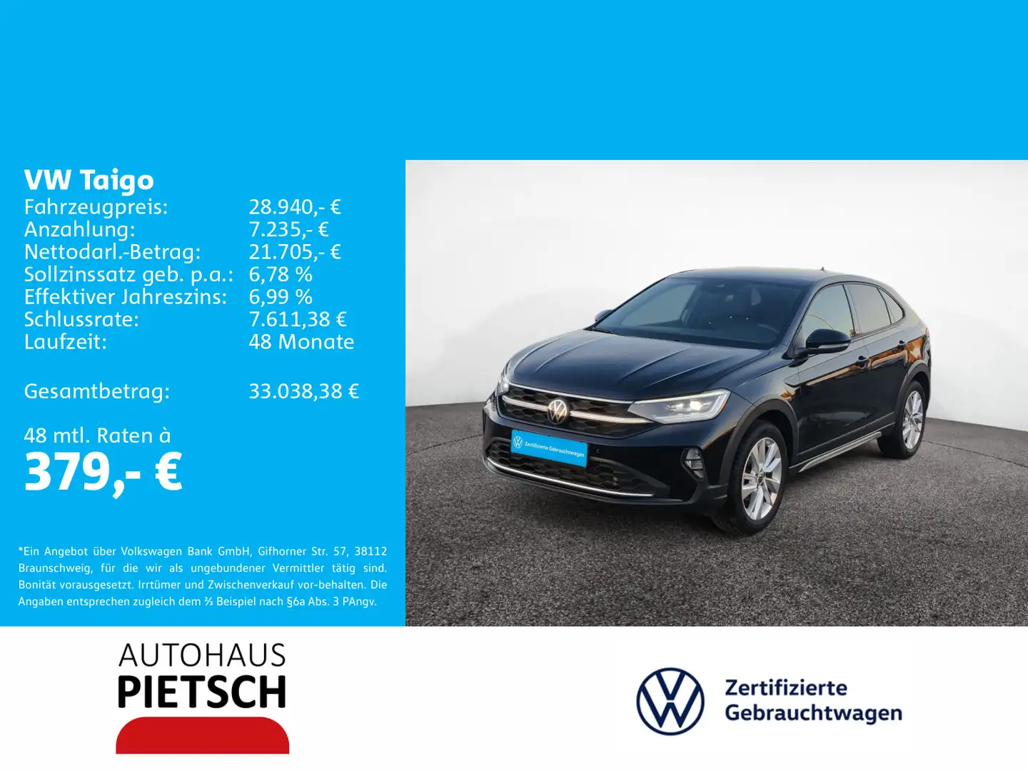 Volkswagen Taigo 1.5 TSI Move DSG Schwarz - 1