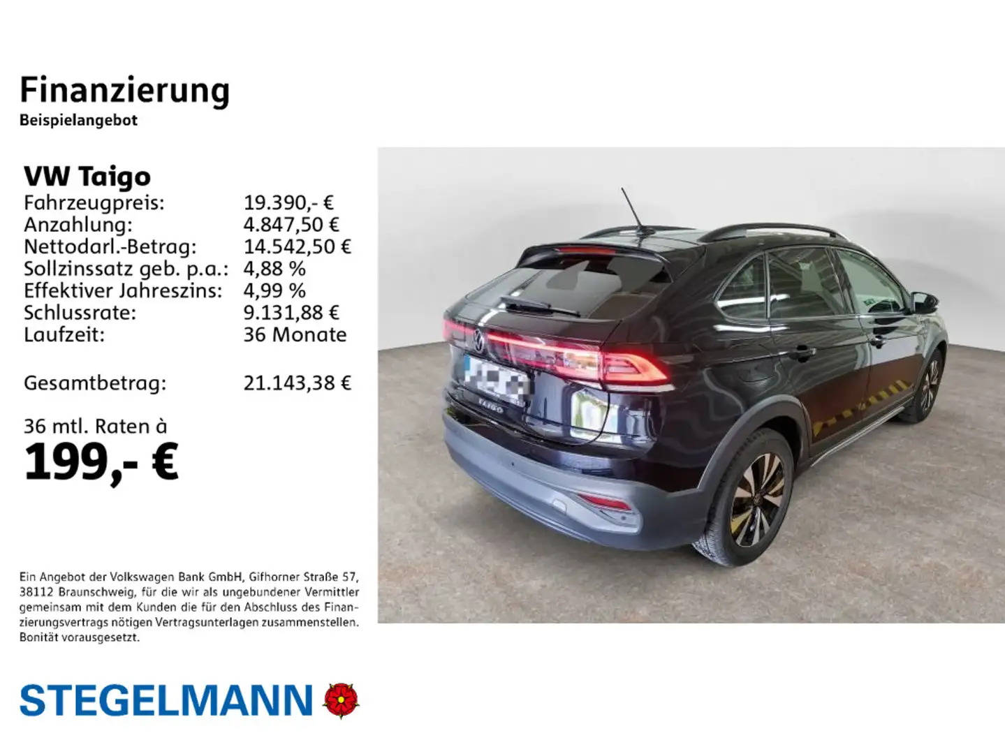 Volkswagen Taigo 1.0 TSI Life *LED*Navi*Sitzheizung* Schwarz - 2