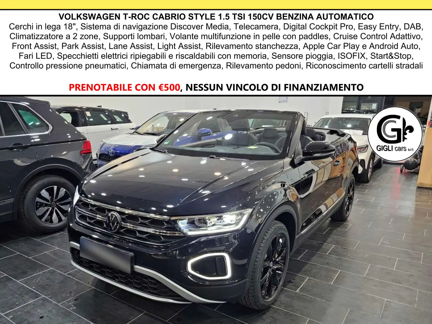 Volkswagen T-Roc 150 cv, C.18", Black Style Pack, Videocamera "Rear Nero - 1