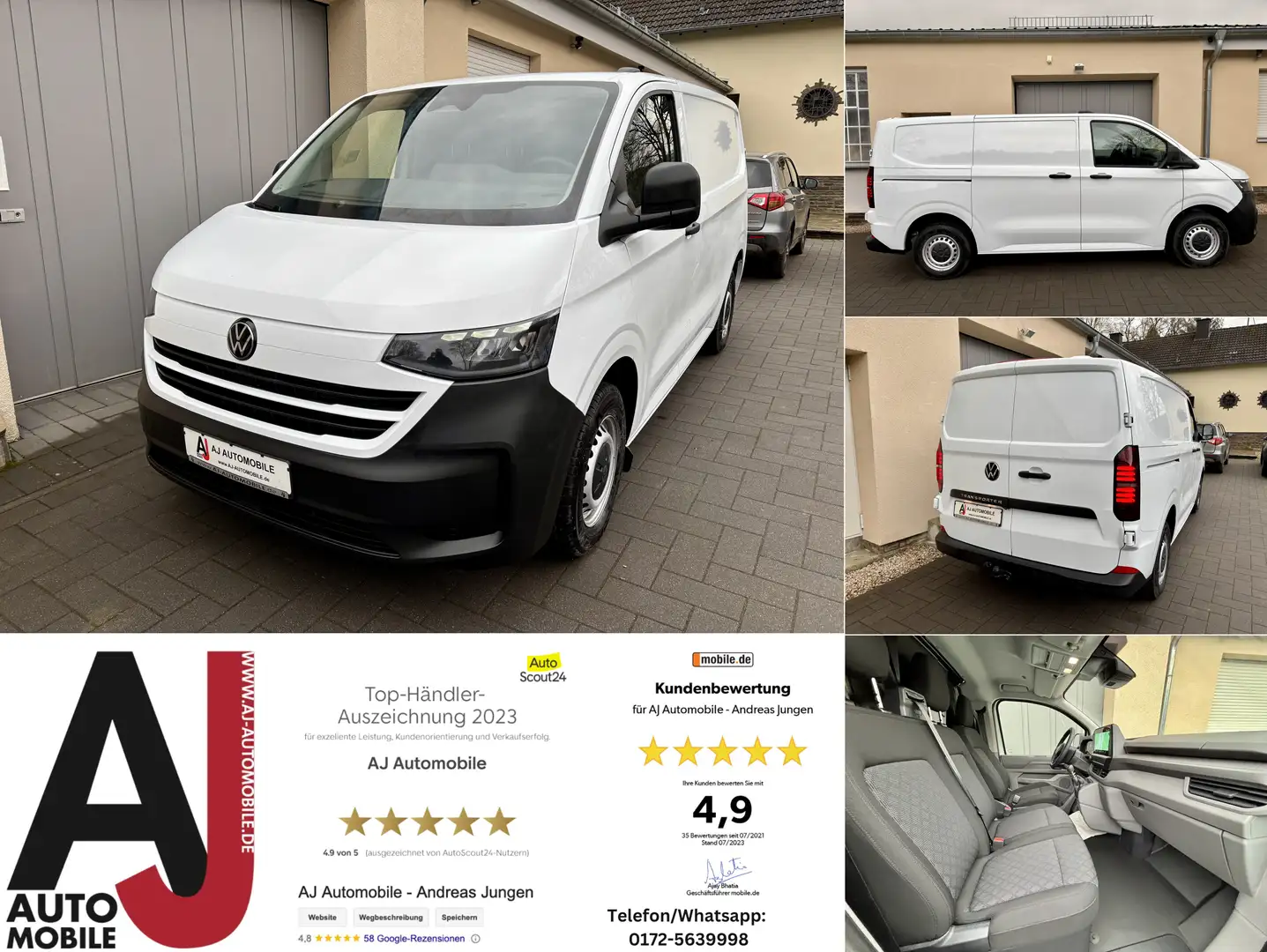 Volkswagen T7 Kastenwagen New Transporter Lager und Vorlauf Weiß - 1