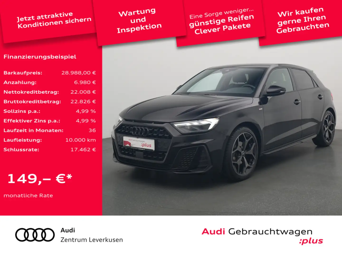 Audi A1 Sportback S line S TRONIC LED NAVI KAM SHZ Schwarz - 1