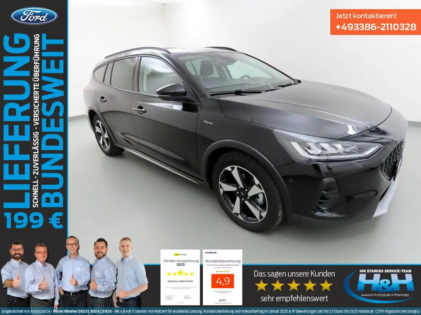 Ford Focus Turnier 1.0 M-Hybrid Active X AHK+iACC+B&O Schwarz - 2
