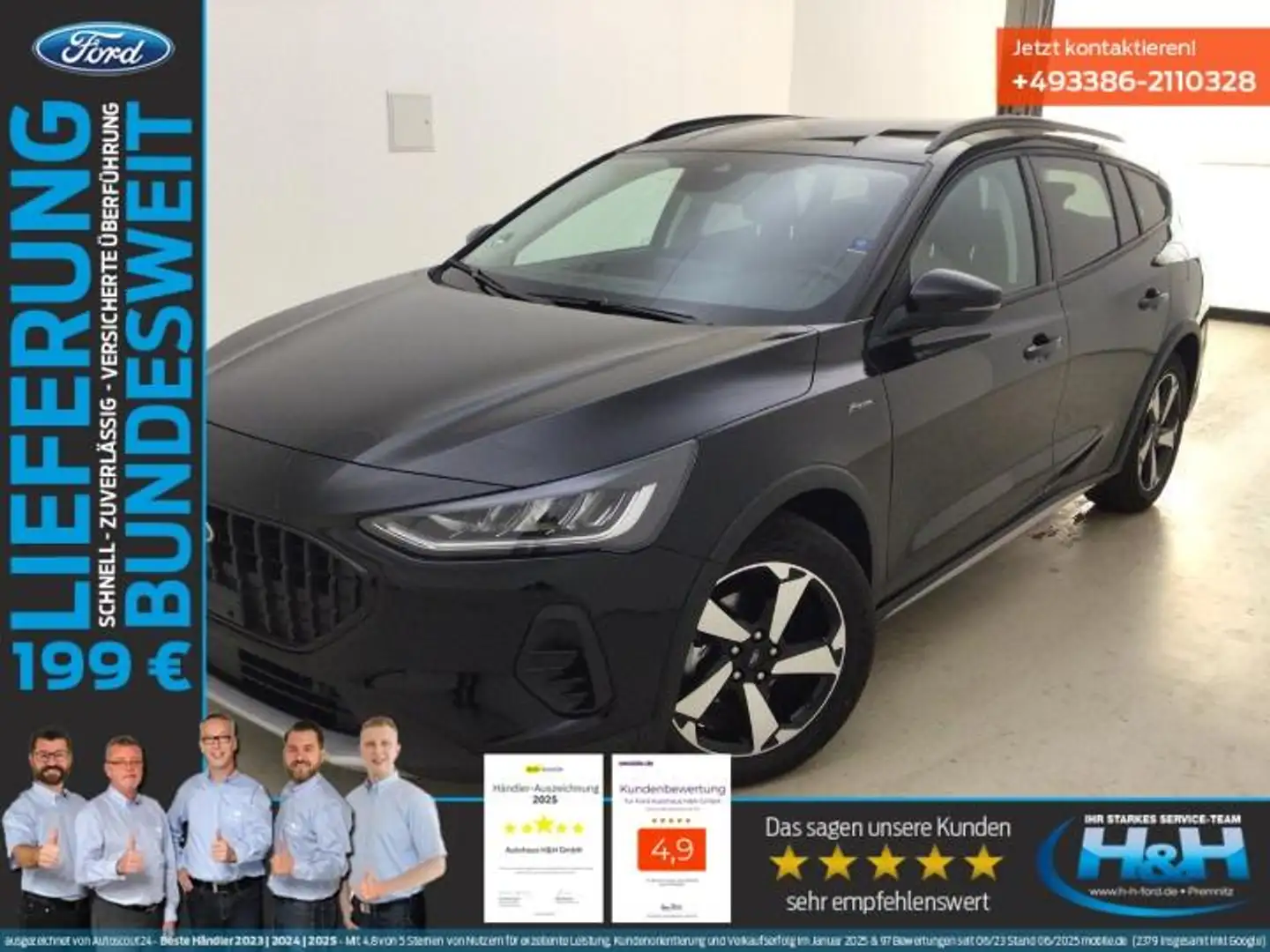 Ford Focus Turnier 1.0 M-Hybrid Active X AHK+iACC+B&O Schwarz - 1