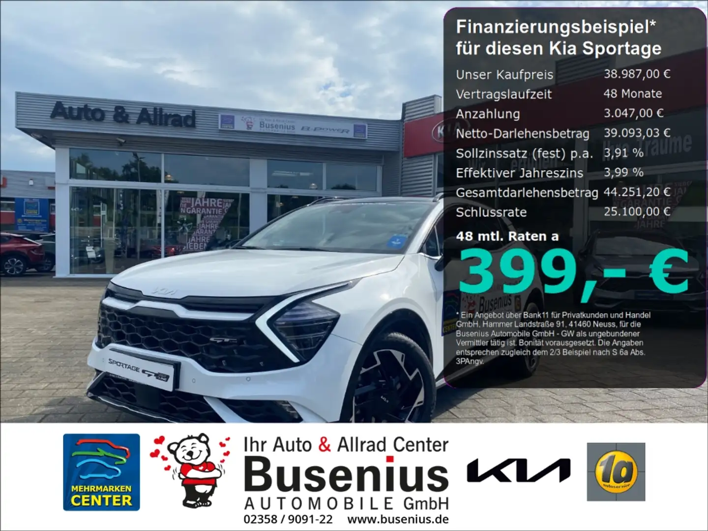 Kia Sportage 1,6 CRDI 4WD DCT GT-Line +Drive+Sound+Pano Weiß - 1