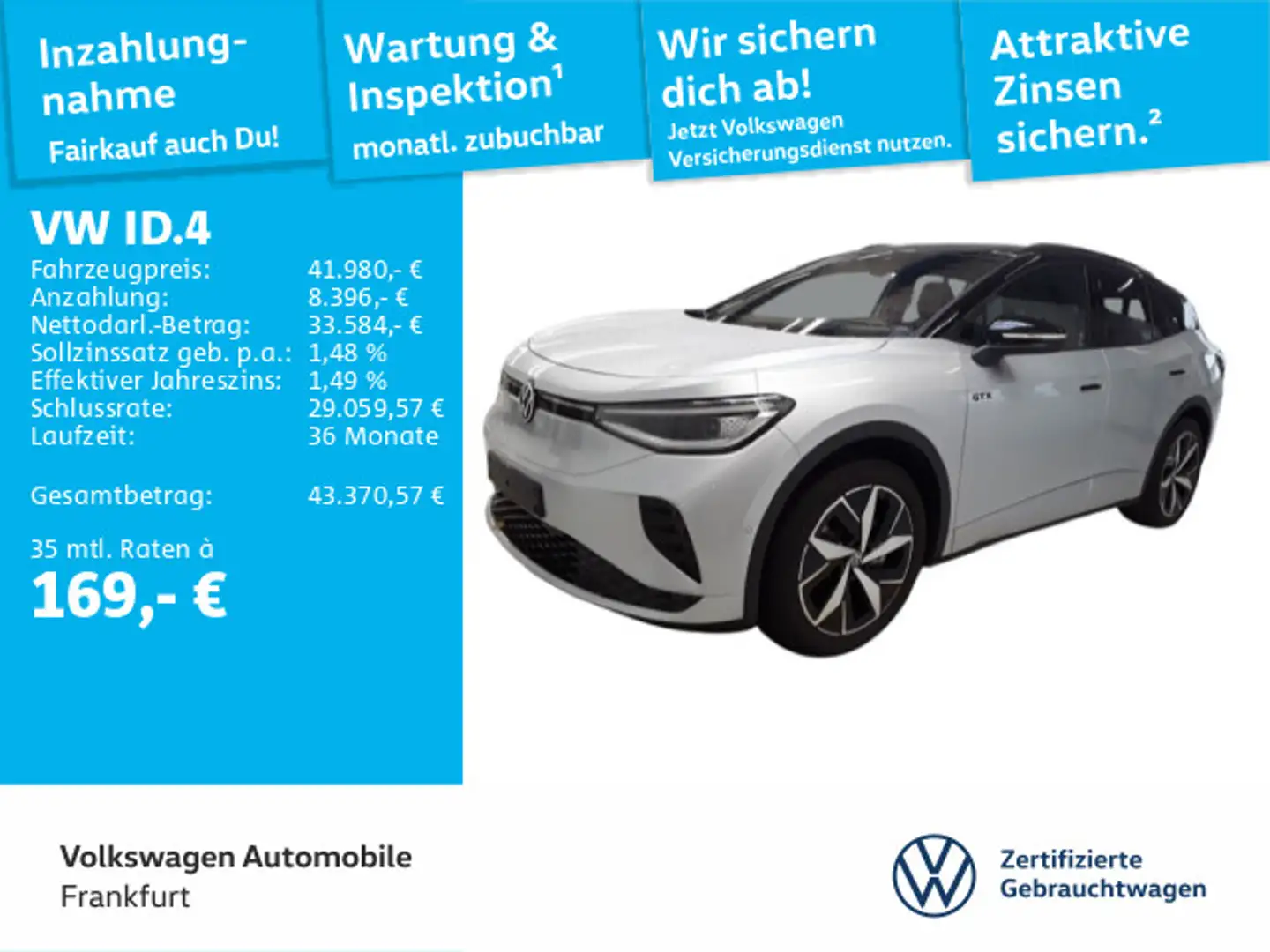 Volkswagen ID.4 GTX mit Entertainment-Paket 4Motion Navi IQ Silber - 1