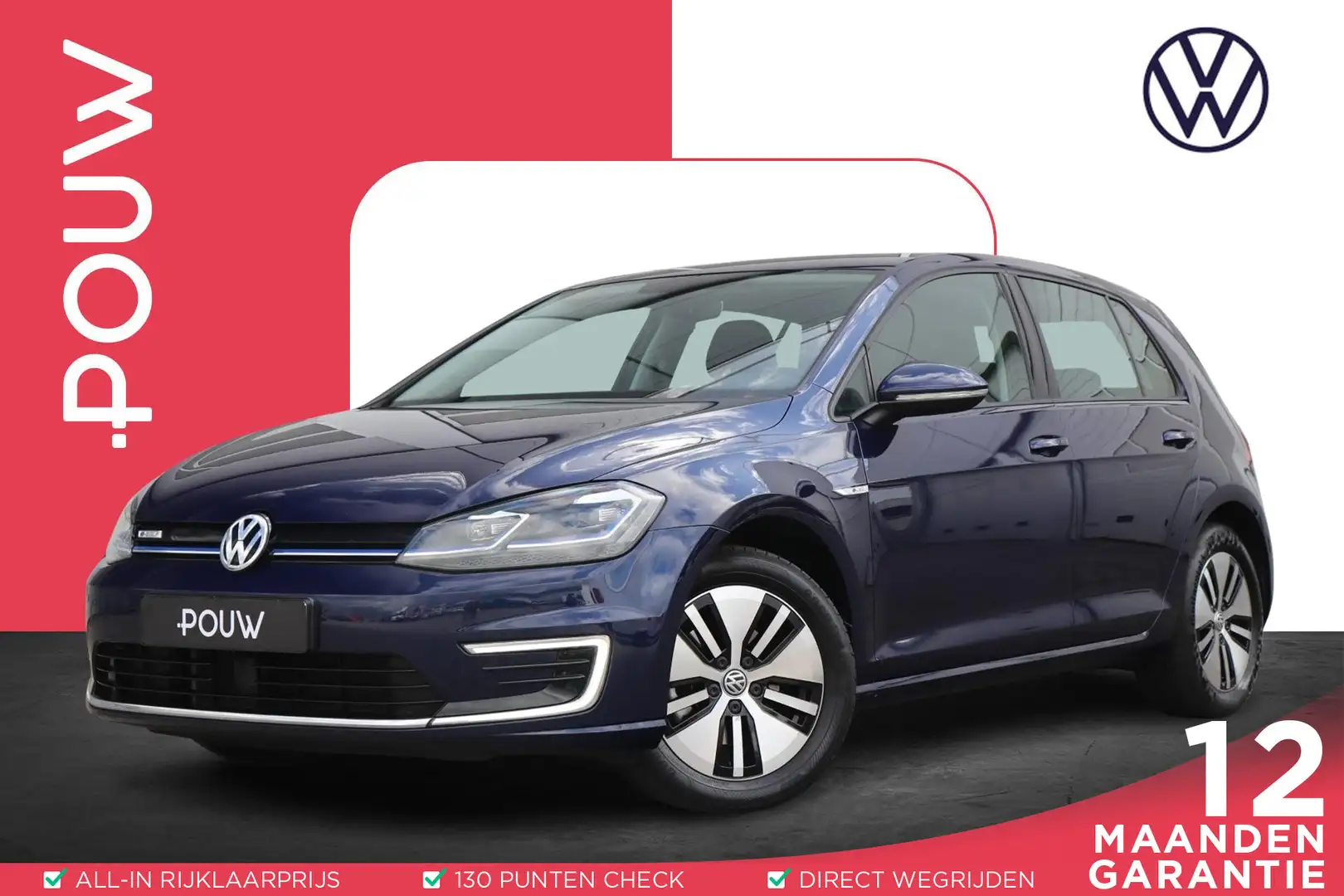 Volkswagen e-Golf 136pk E-DITION | SoH 93% | Navigatie | Voorruitver Bleu - 1