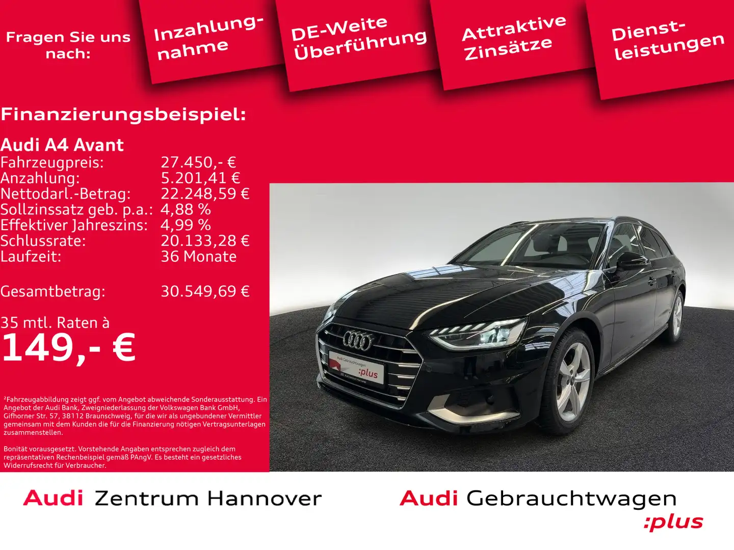 Audi A4 advanced 35 TFSI LED AHK Navi Noir - 1