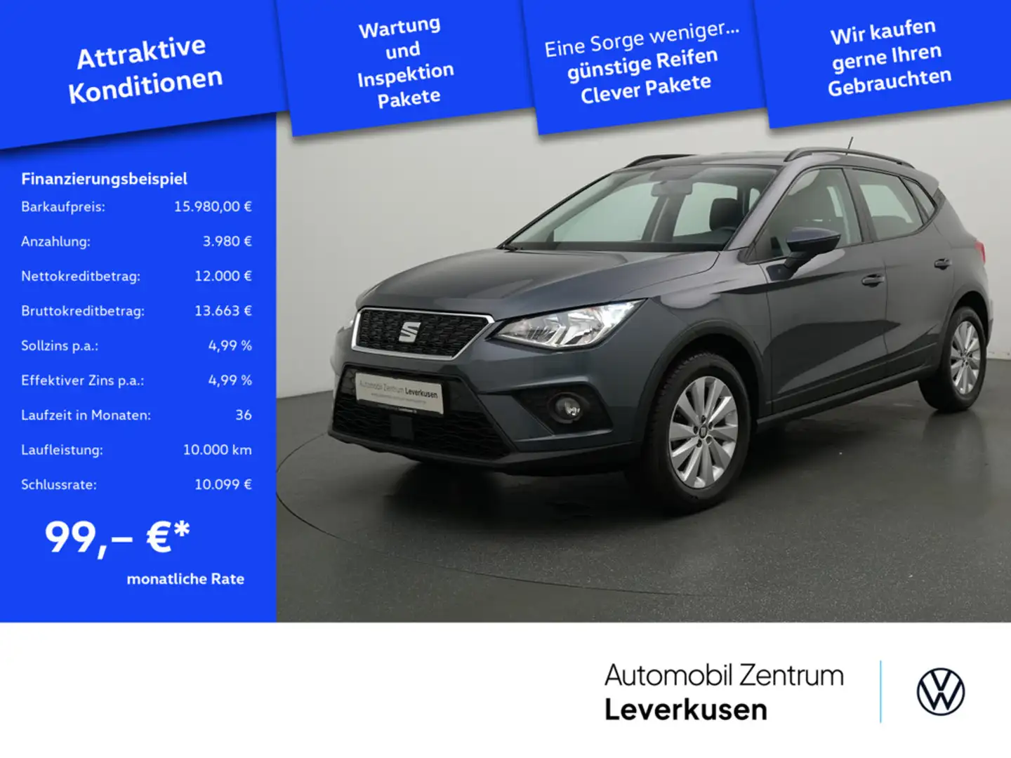 SEAT Arona Style NAVI AHK CARPLAY KLIMA Grau - 1