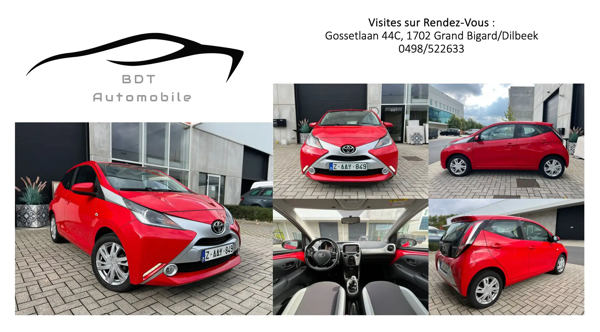 Toyota Aygo 1.0i VVT-i 1er Prop Carnet Caméra Airco Jantes Rood - 1