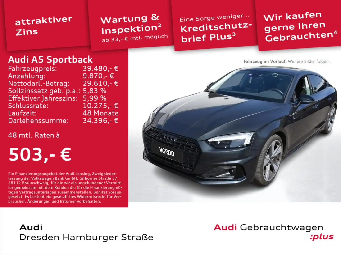 Audi A5 40TDI Advanced quat Matrix B&O AHZV Grijs - 1