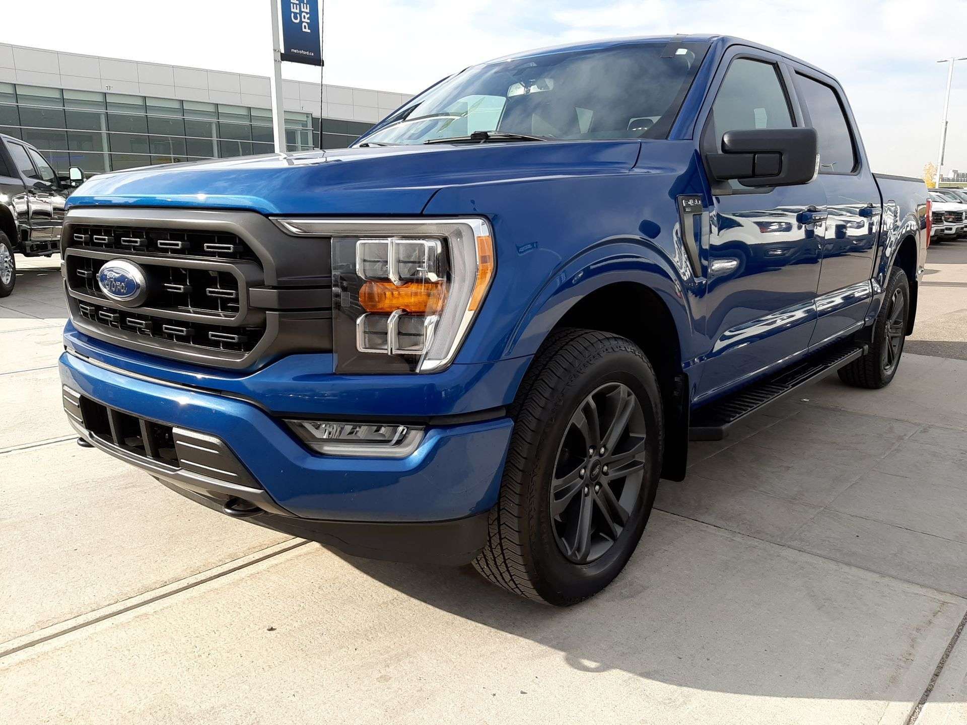 Blue 2023 Ford F-150 Pickup Truck Four-Wheel Drive Automatic
