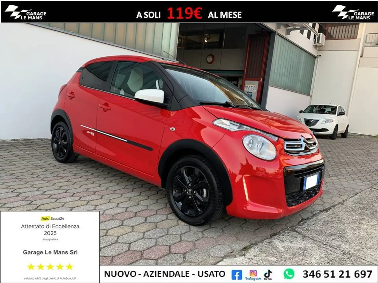 Citroen C1 1.0 VTI URBAN RIDE CARPLAY NEOPATENTATO UNIPROP. Rosso - 1