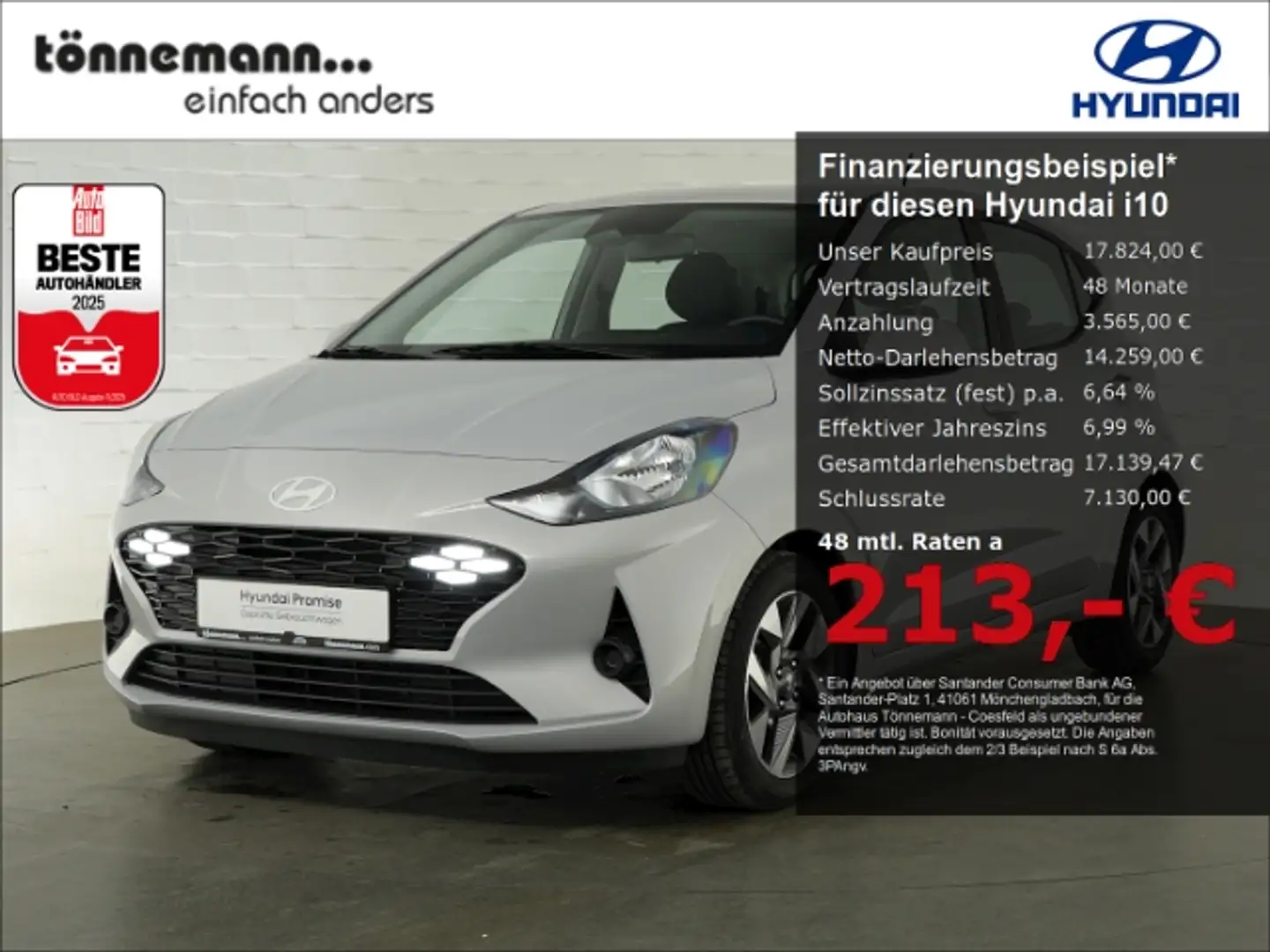Hyundai i10 FACELIFT TREND AT+NAVI+RÜCKFAHRKAMERA+SITZ-/LENKRA Gris - 1