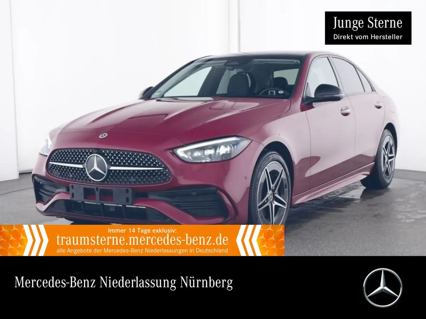 Mercedes-Benz C 300 e AMG+NIGHT+PANO+360+BURMESTER+SITZKLIMA+9G Rood - 1