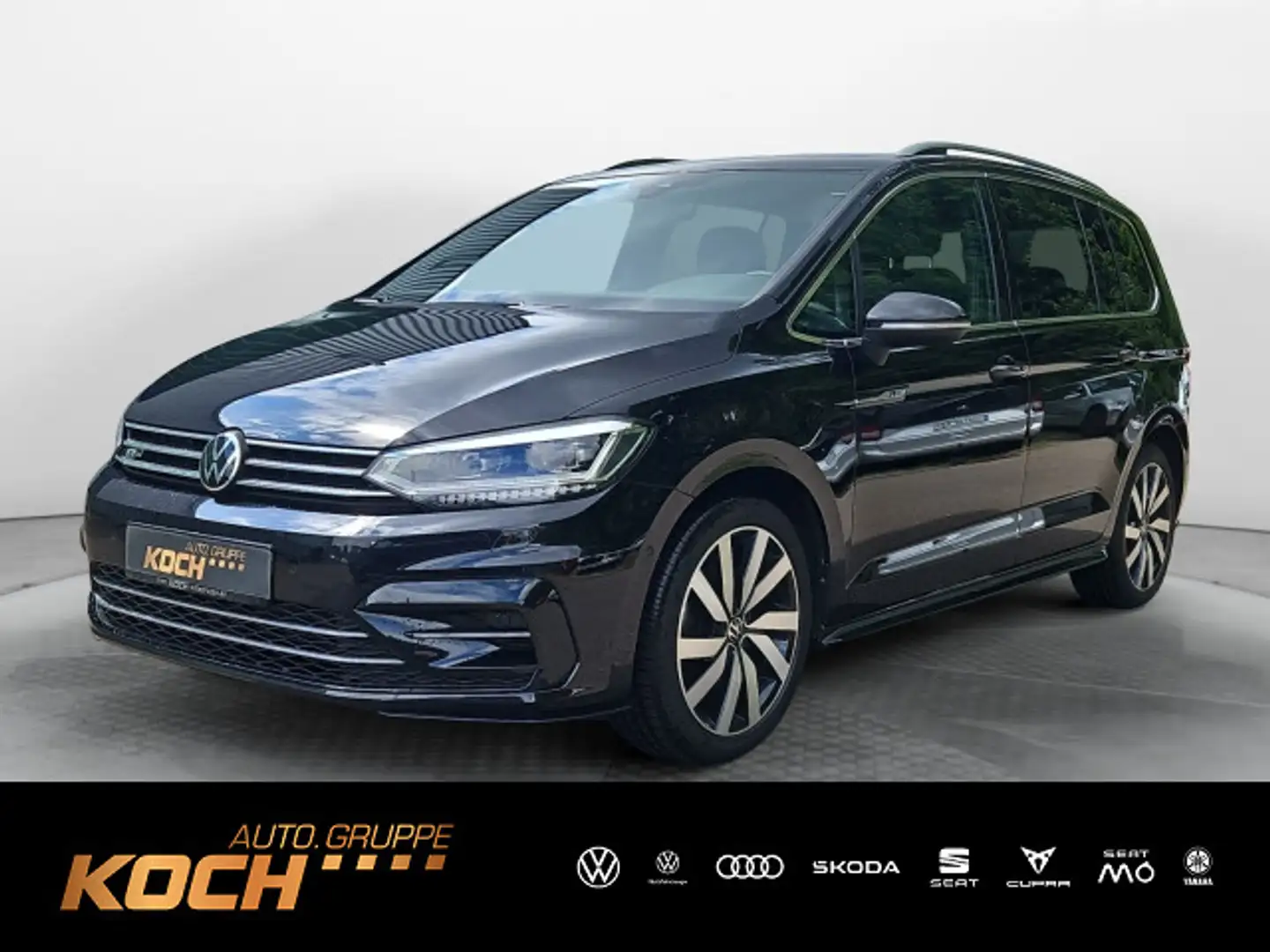 Volkswagen Touran 2.0TDI Highline DSG R-Line Navi LED AHK P Zwart - 1