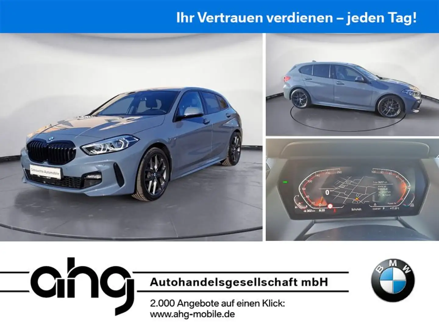 BMW 118 iA Limousine M Sport Navi Prof. LED Sportsitz Grijs - 1
