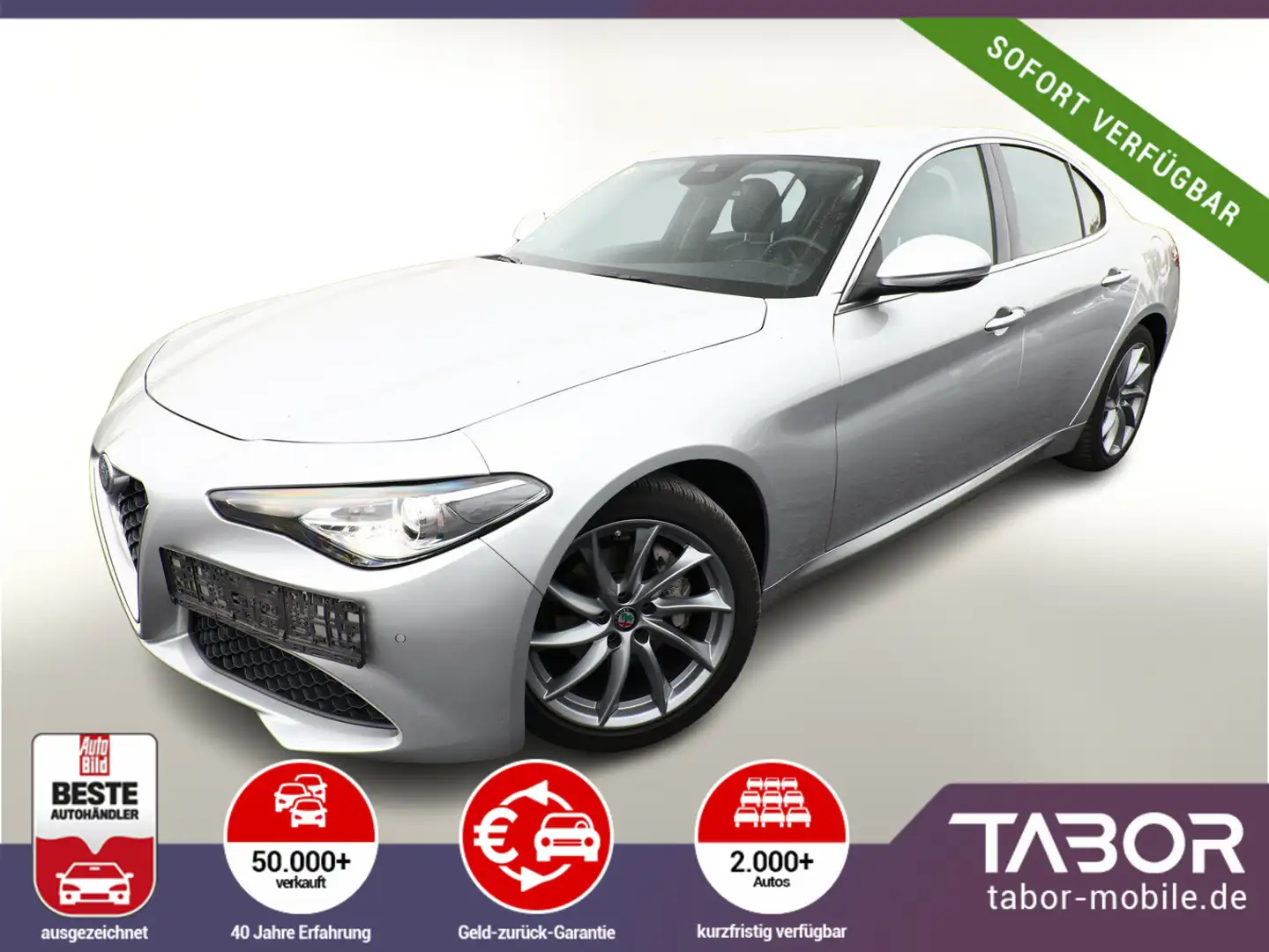 Alfa Romeo Giulia 2.2 Turbo 190 AT8 Ti Leder ACC Nav SHZ Silber - 1