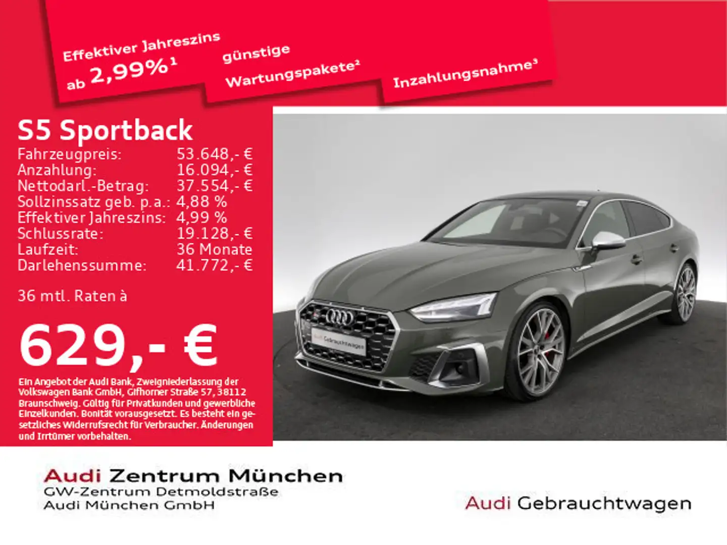 Audi S5 TDI tiptr. Pano/StdHzg/Massage/Virt Verde - 1
