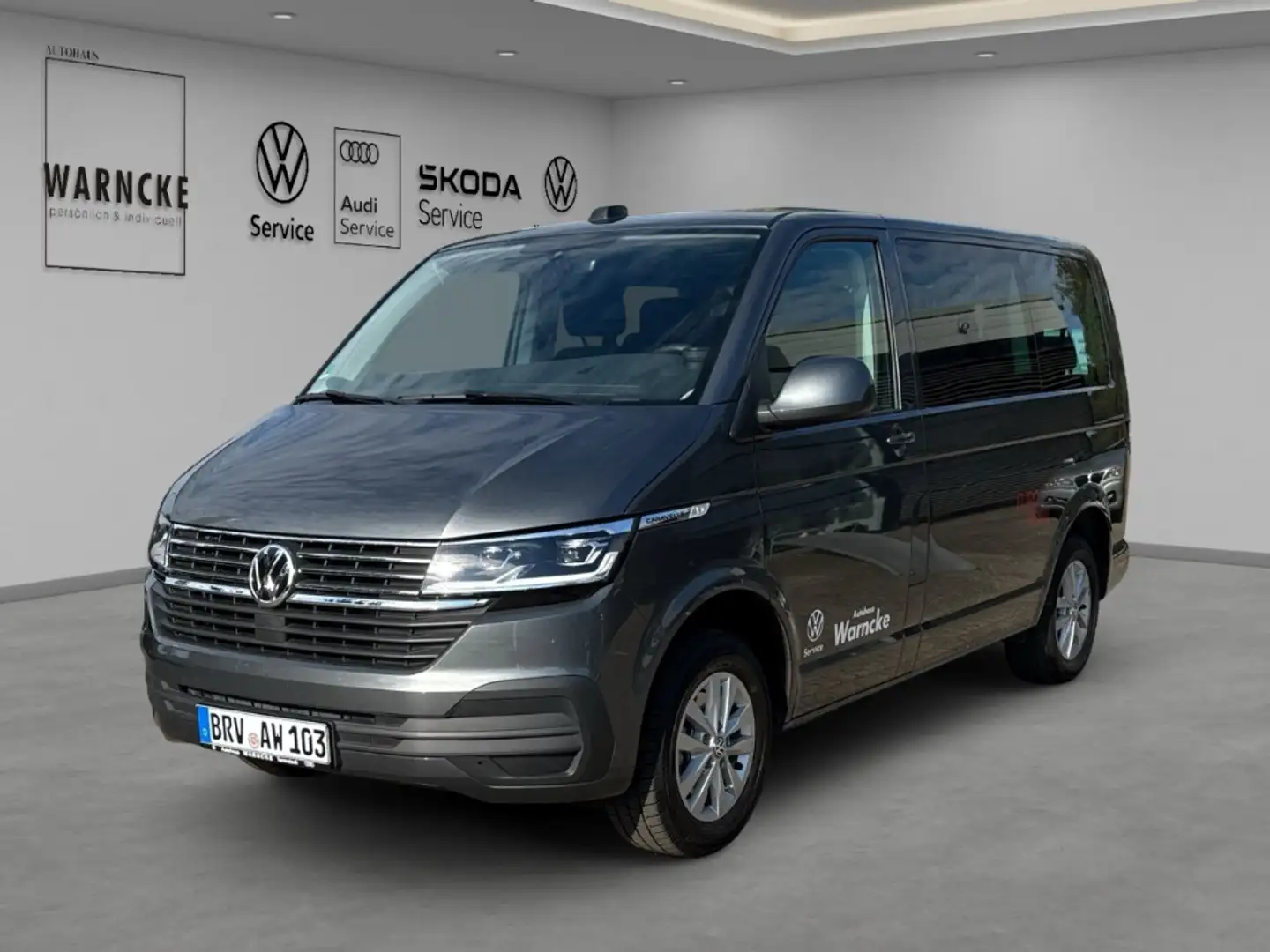 Volkswagen T6.1 Caravelle 2.0 TDI Comfortline DSG LED ACC AHK NAV PDC hi. SH Grau - 1