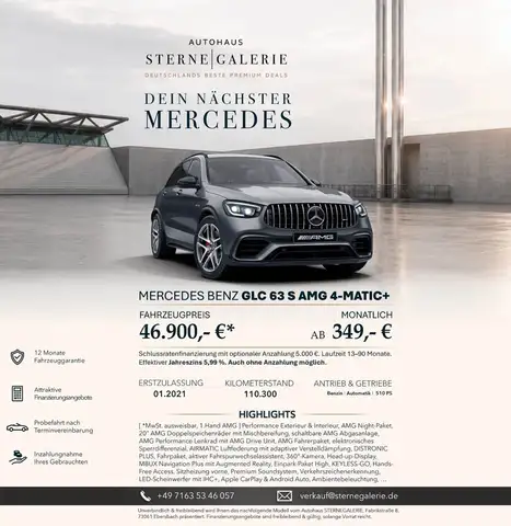 Mercedes-Benz GLC 63 AMG S/PERFOM/DISTRO/360°/HEADUP/BURMESTE
