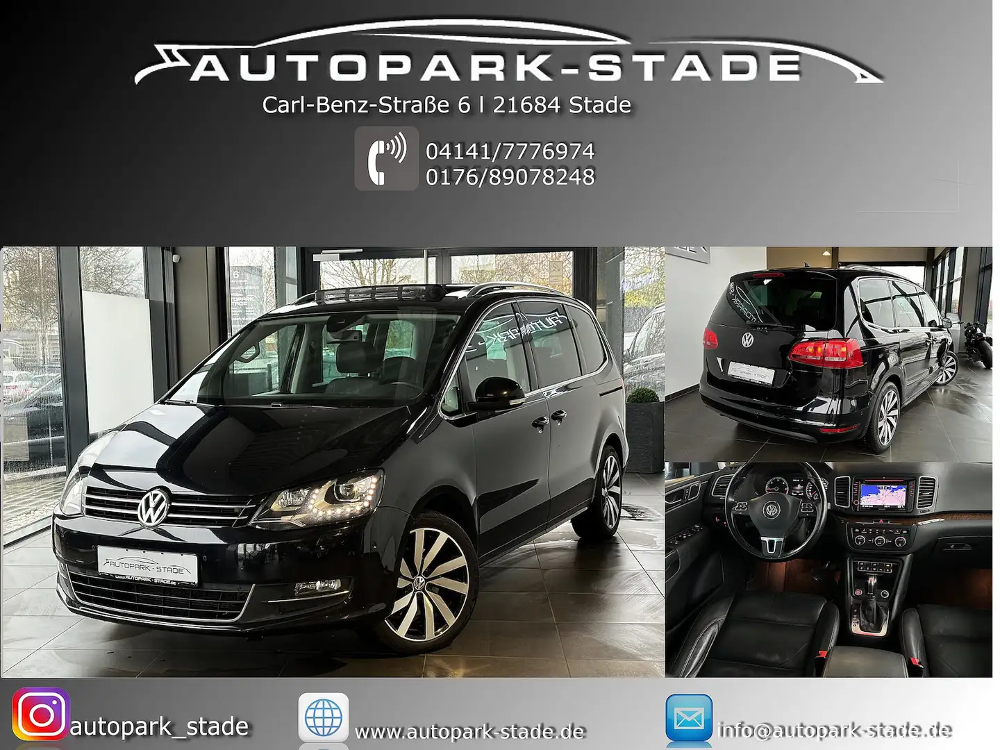 Volkswagen Sharan 2.0 TDI DSG 177PS Highline 7 Sitze Pano Zwart - 1