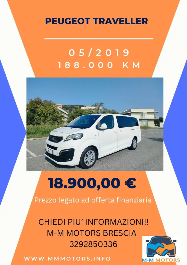 Peugeot Traveller BlueHDi Expert 180 S&S EAT8 Long Active ProM-Mo Blanc - 1