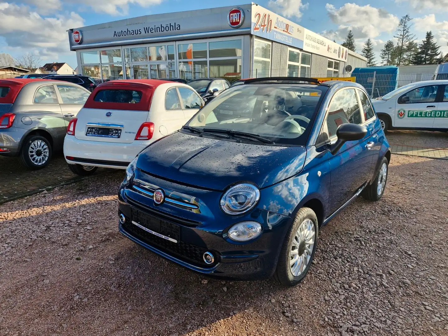 Fiat 500C 500 Cabrio- 7" DAB Radio-Verdeck Elfenbein Blau - 1
