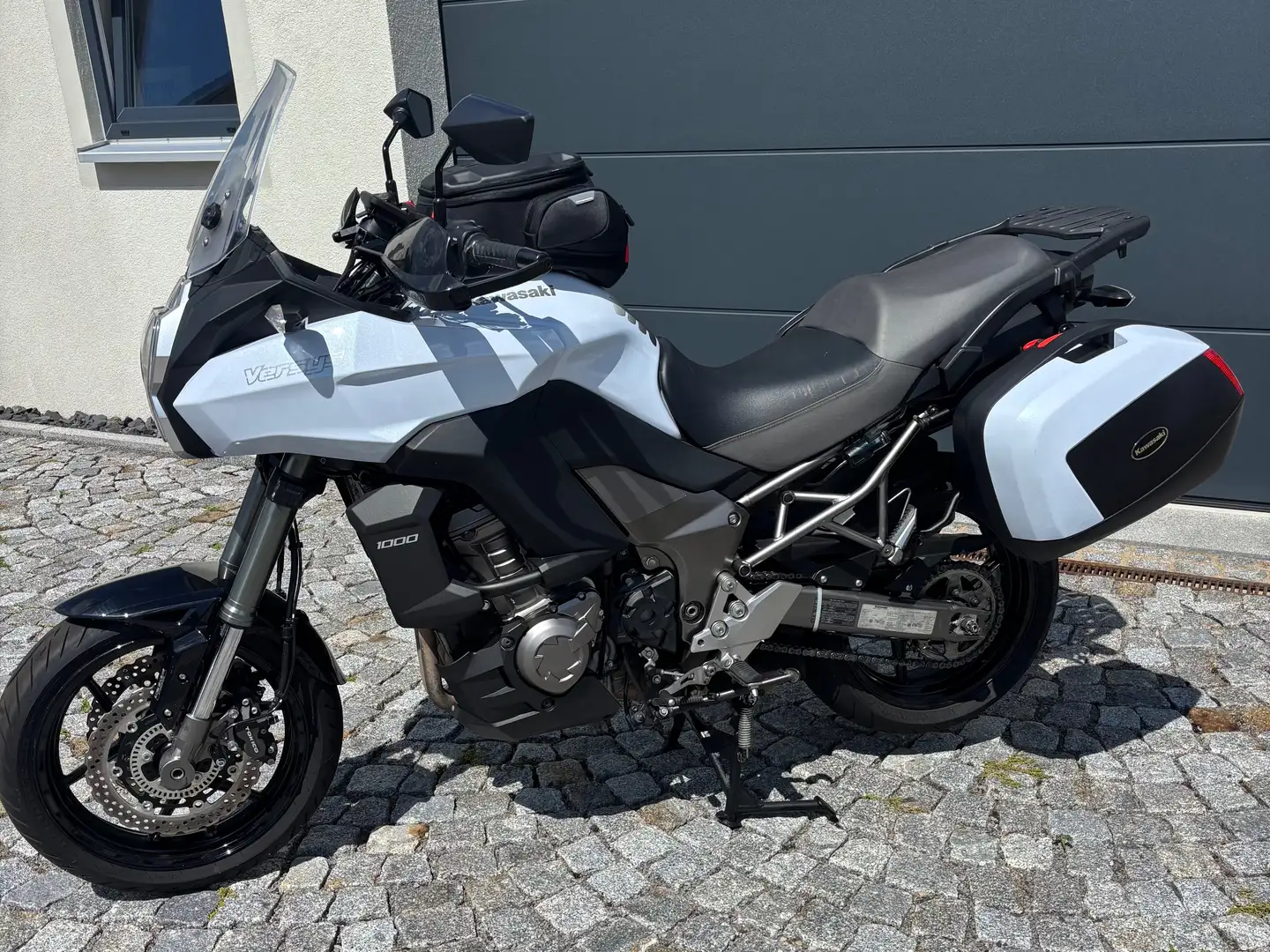 Kawasaki Versys 1000 incl. Navi, Tankrucksack, Seitenkoffern u.a. Білий - 1