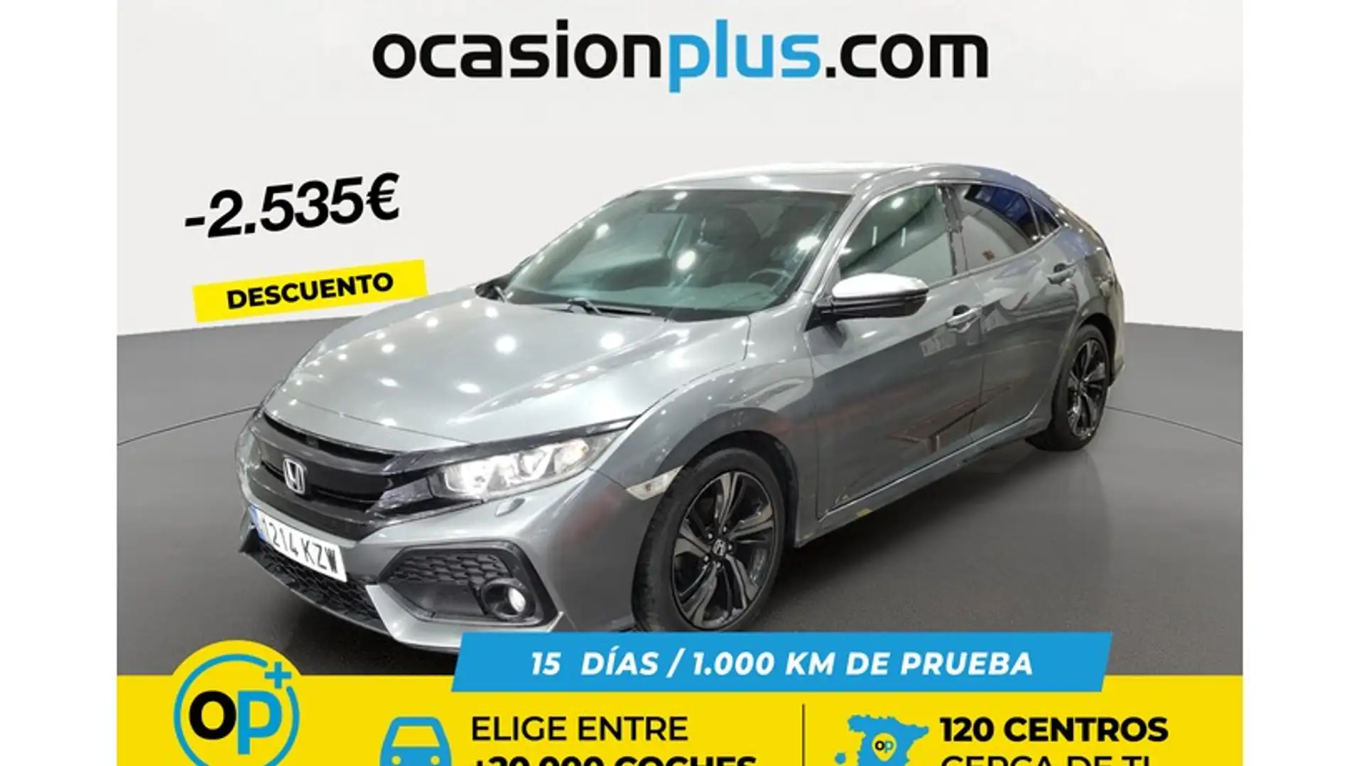 Honda Civic 1.0 VTEC Turbo Elegance Navi CVT Gris - 1