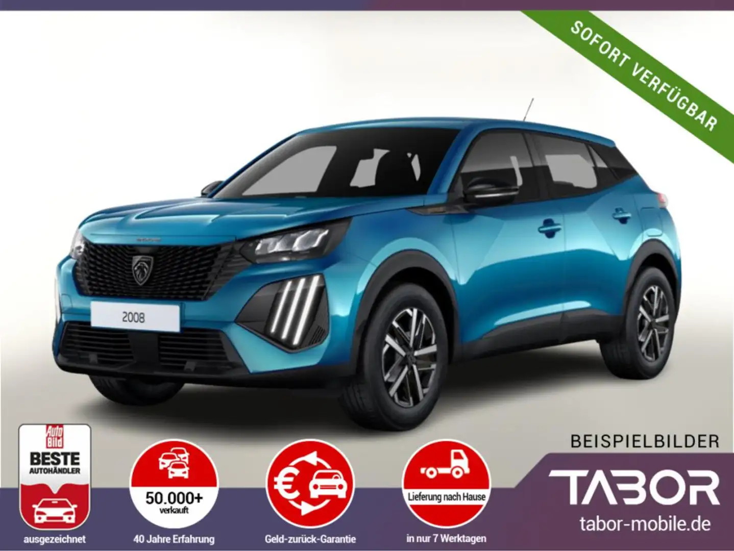 Peugeot 2008 MHEV 145 Style LED AHK Temp PDC 10"-DAB BT Blau - 1