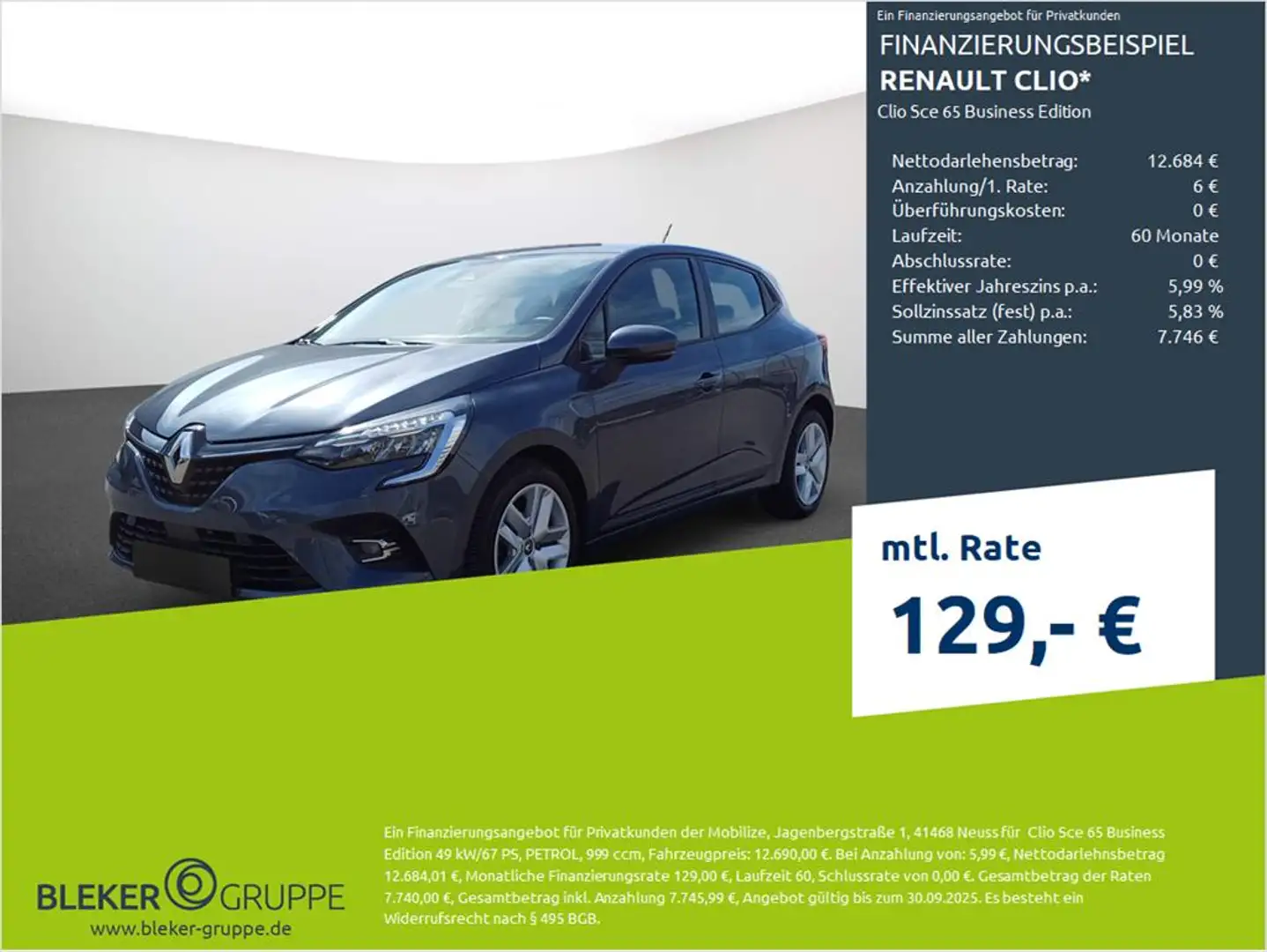 Renault Clio Sce 65 Business Edition Grijs - 1