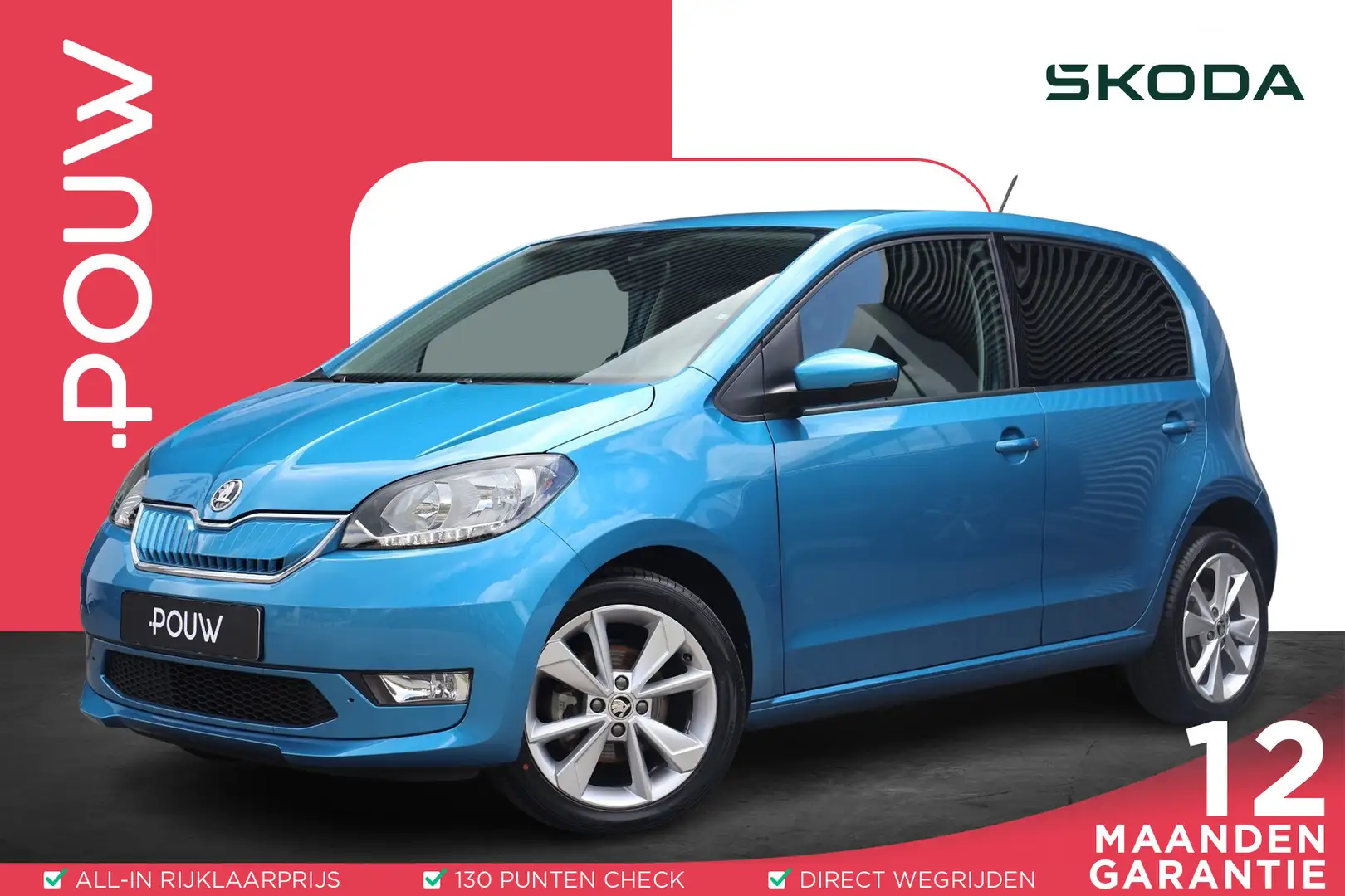 Skoda Citigo e-iV 83pk EV Style | SoH 93% | Voorstoelen & Voorr Bleu - 1