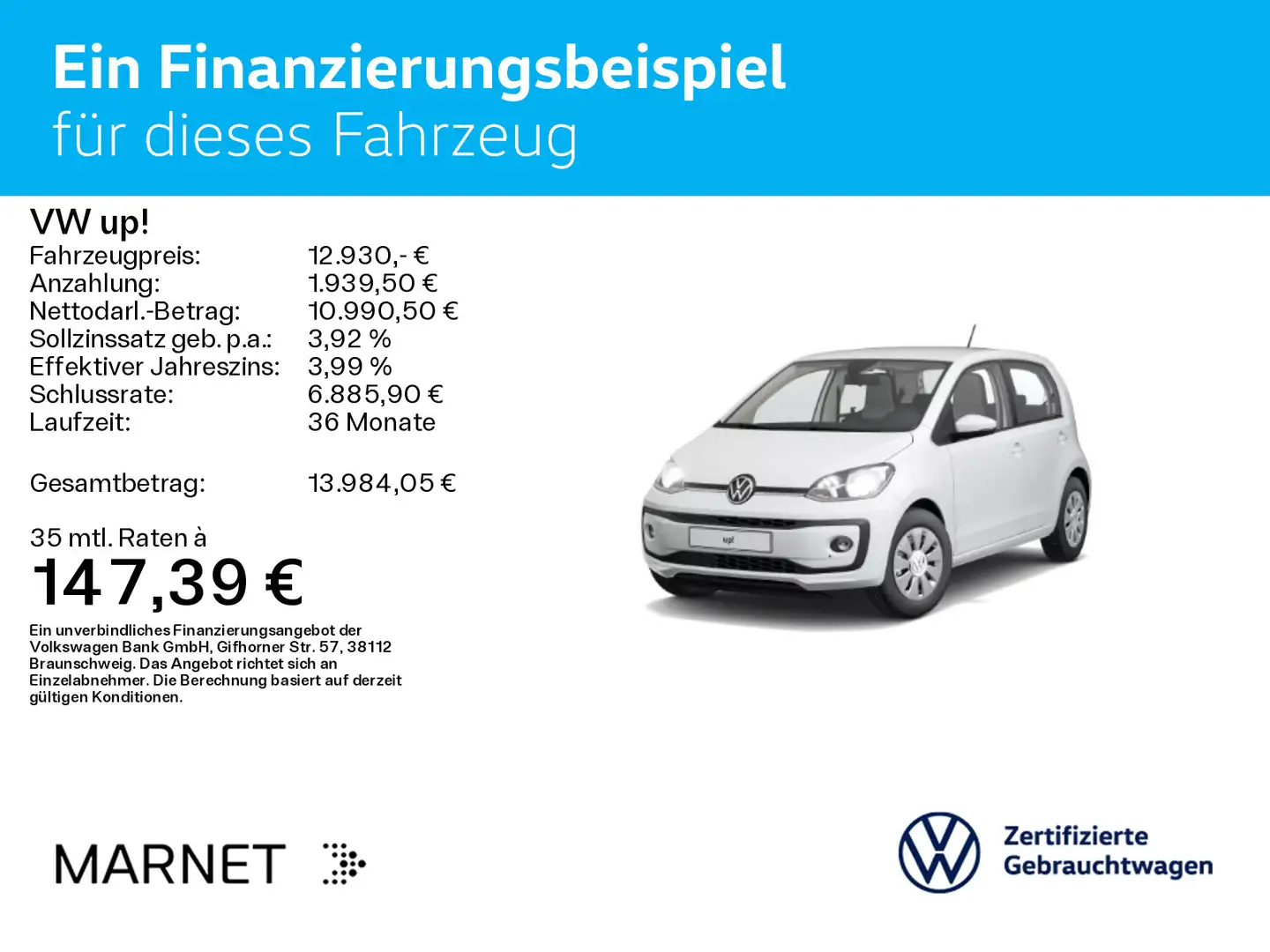 Volkswagen up! 1.0 move *KAMERA*SHZ*KLIMA*PDC*ALLWETTER* Weiß - 2