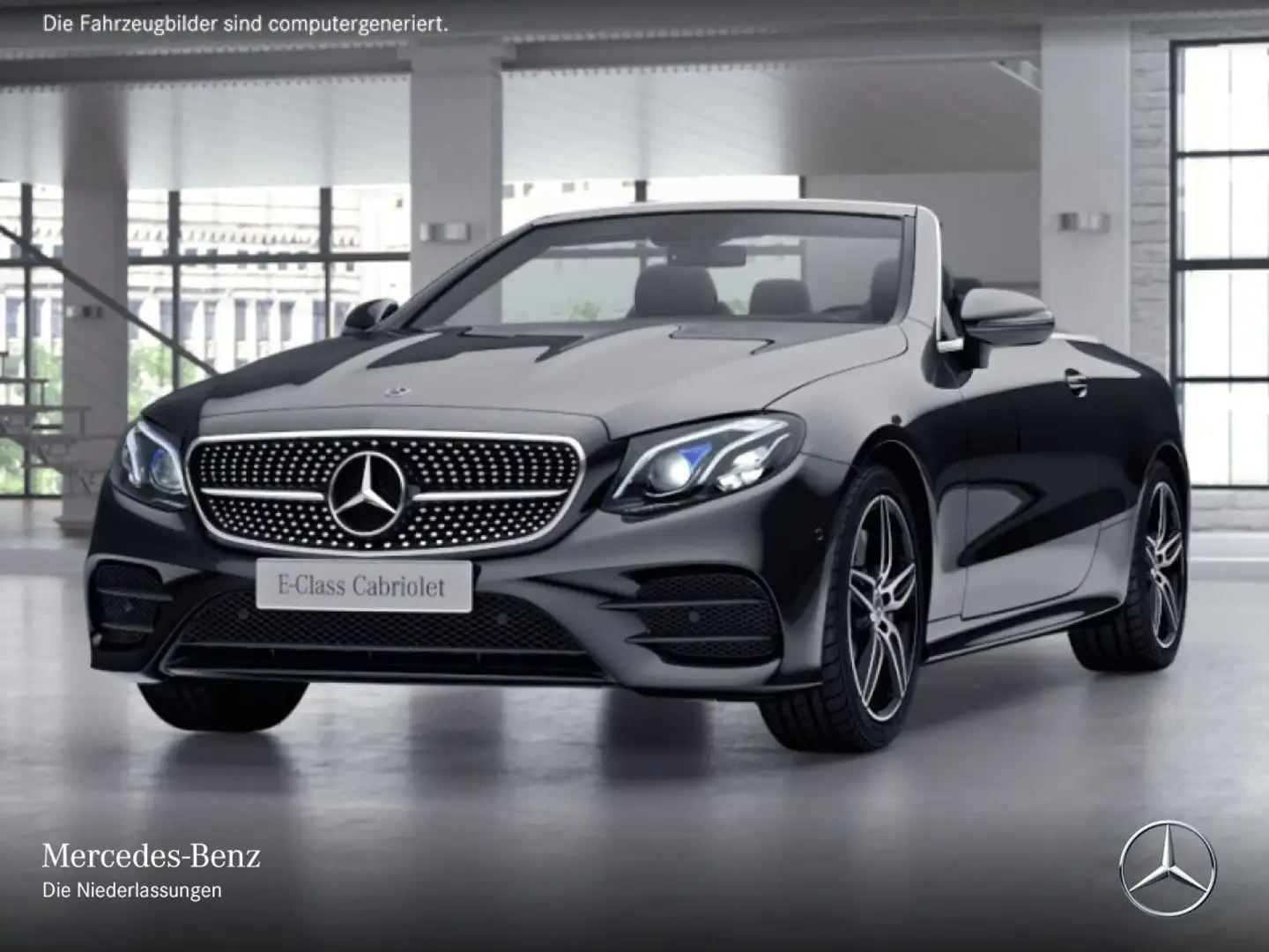 Mercedes-Benz E 350 Cabrio AMG+NIGHT+MULTIBEAM+STHZG+BURMESTER Schwarz - 2