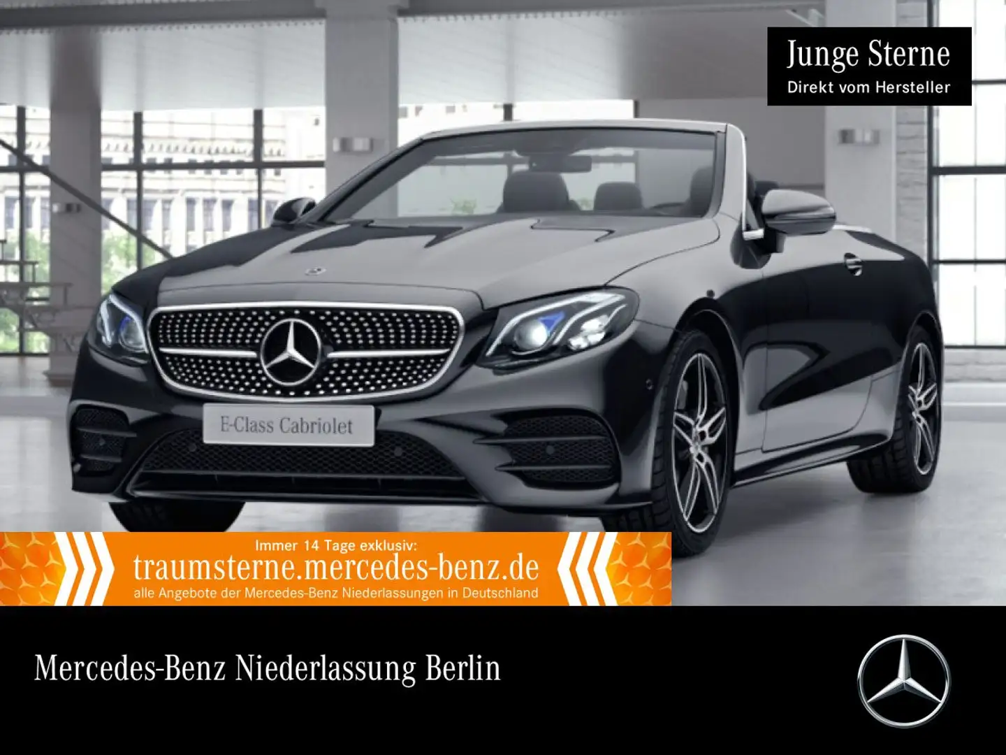 Mercedes-Benz E 350 Cabrio AMG+NIGHT+MULTIBEAM+STHZG+BURMESTER Schwarz - 1