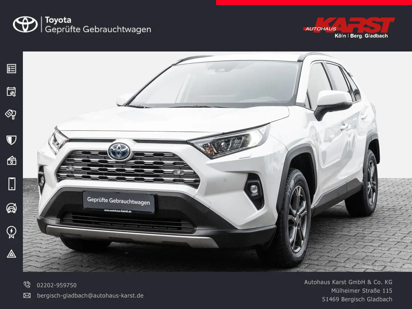 Toyota RAV 4 RAV4 2.5l Hybrid *Wenig KM*, DAB, Navi, RFK Weiß - 1