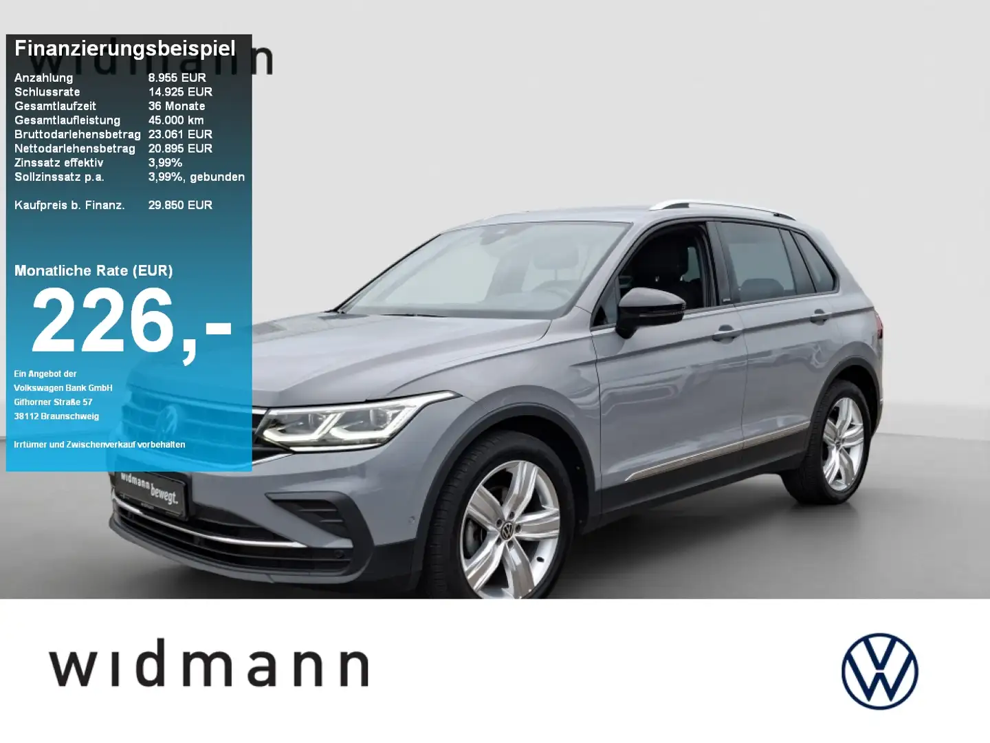 Volkswagen Tiguan 1.5 TSI 150 PS DSG AHK Kamera LED NAVI Grau - 1