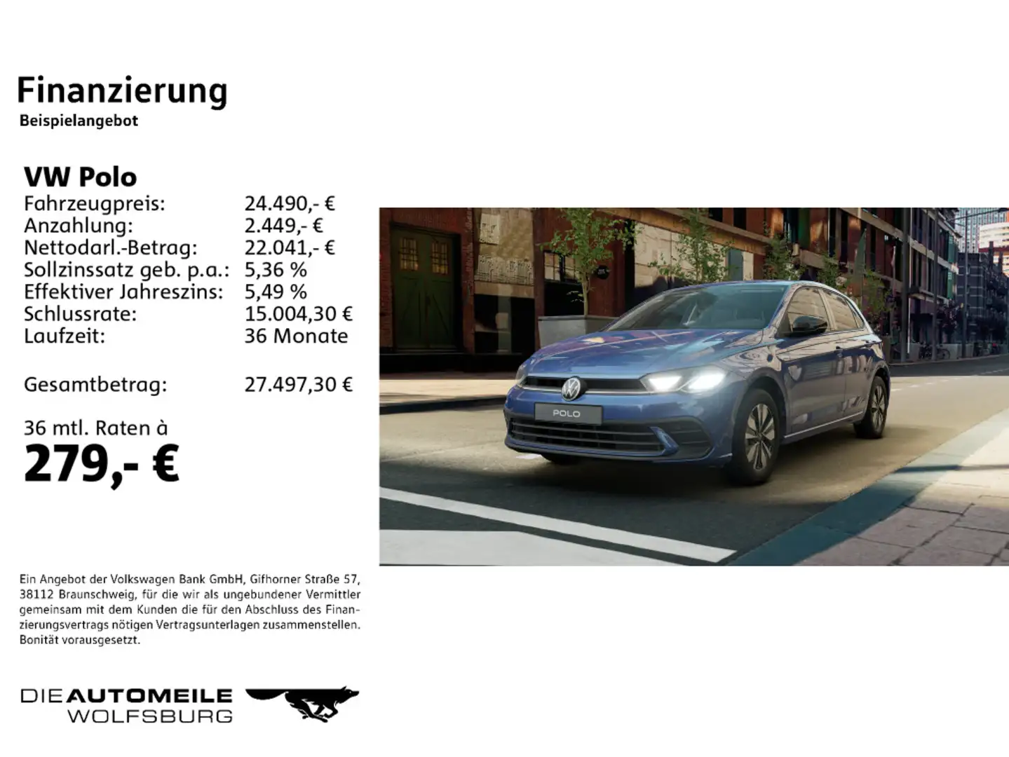 Volkswagen Polo VI 1.0 TSI OPF GOAL Blau - 2
