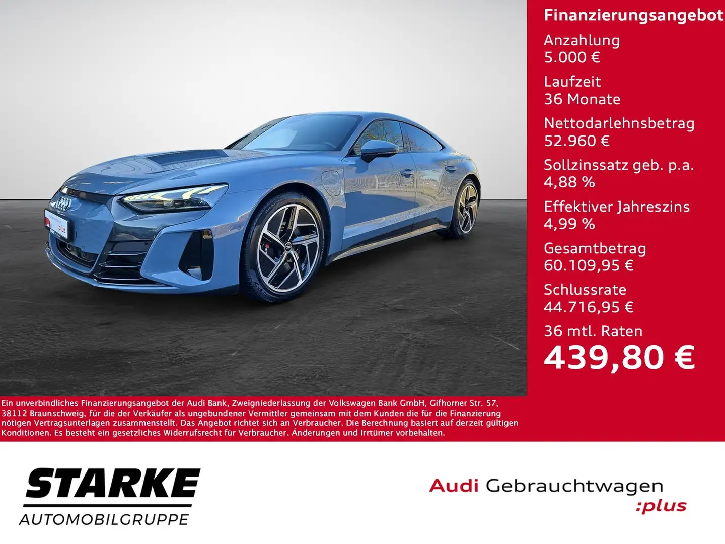 Audi e-tron GT quattro NaviPlus Matrix Pano B&O TopView 20-Zol... Grau - 1