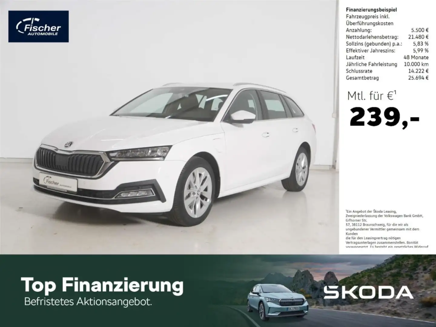 Skoda Octavia Combi 1.4 TSI iV Style DSG LED/NAV/HUD Weiß - 1