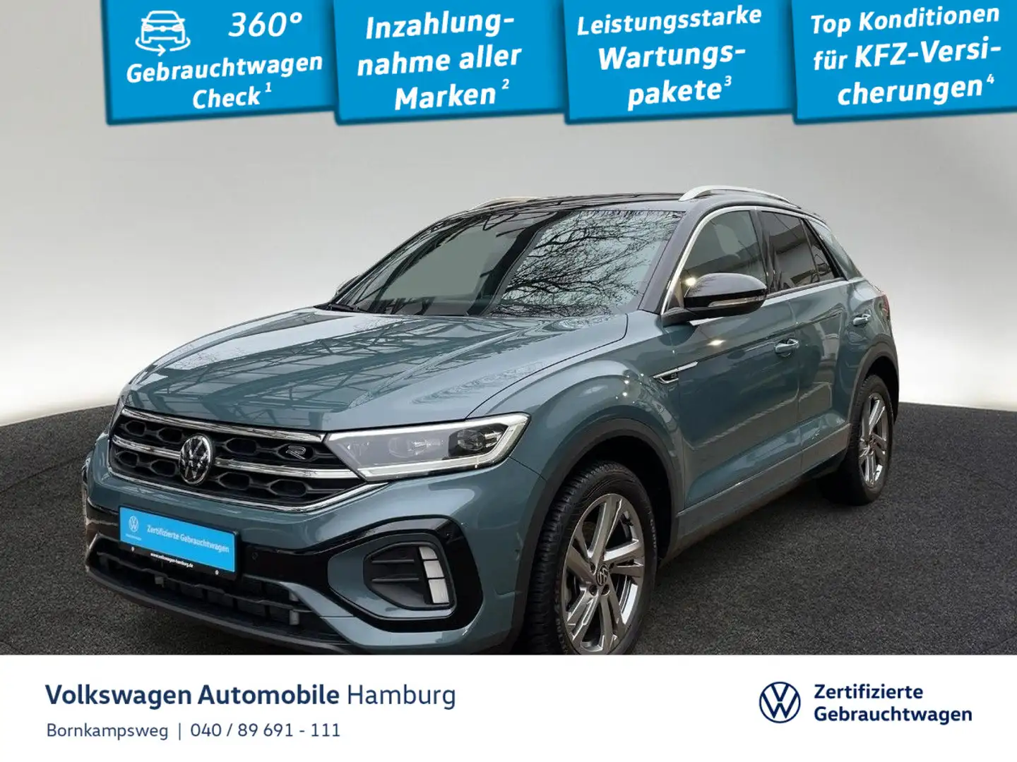 Volkswagen T-Roc 1.5 TSI R-Line DSG AHK Navi Kamera Blau - 1