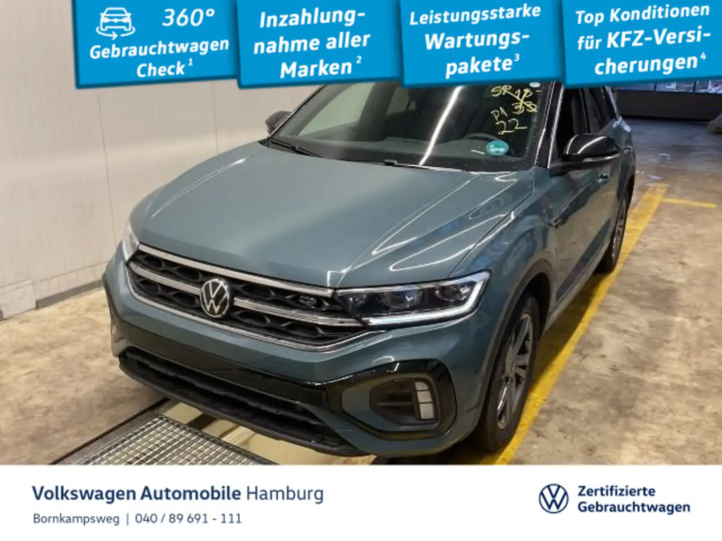 Volkswagen T-Roc 1.5 TSI R-Line DSG AHK Navi Kamera Blau - 1