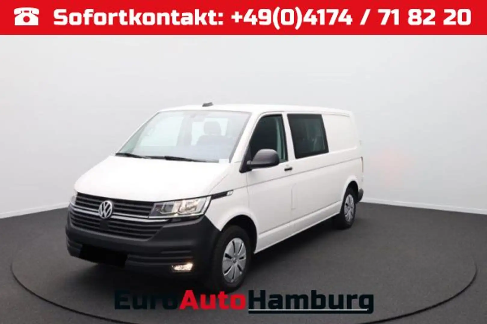 Volkswagen Transporter 6.1 DoKa L2 2.0 TDi 110PS 5-Sitzer AHK Klima PDC D Weiß - 1