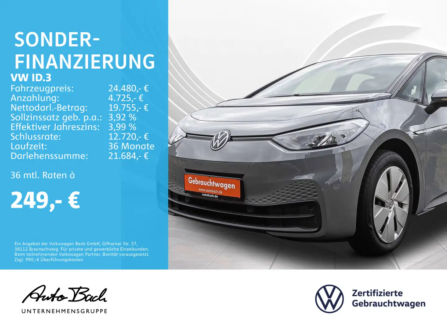 Volkswagen ID.3 Pro Performance Automatik LED EPH DAB Grijs - 1