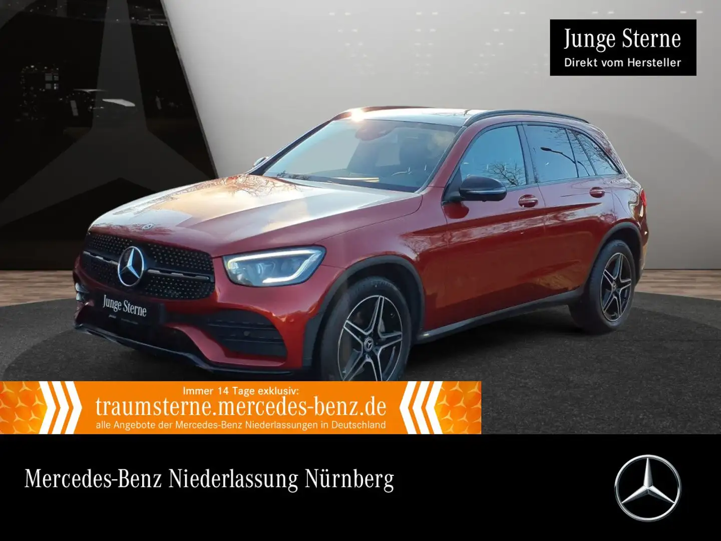 Mercedes-Benz GLC 300 d 4M AMG+NIGHT+PANO+360+AHK+MULTIBEAM+SPUR Rot - 1