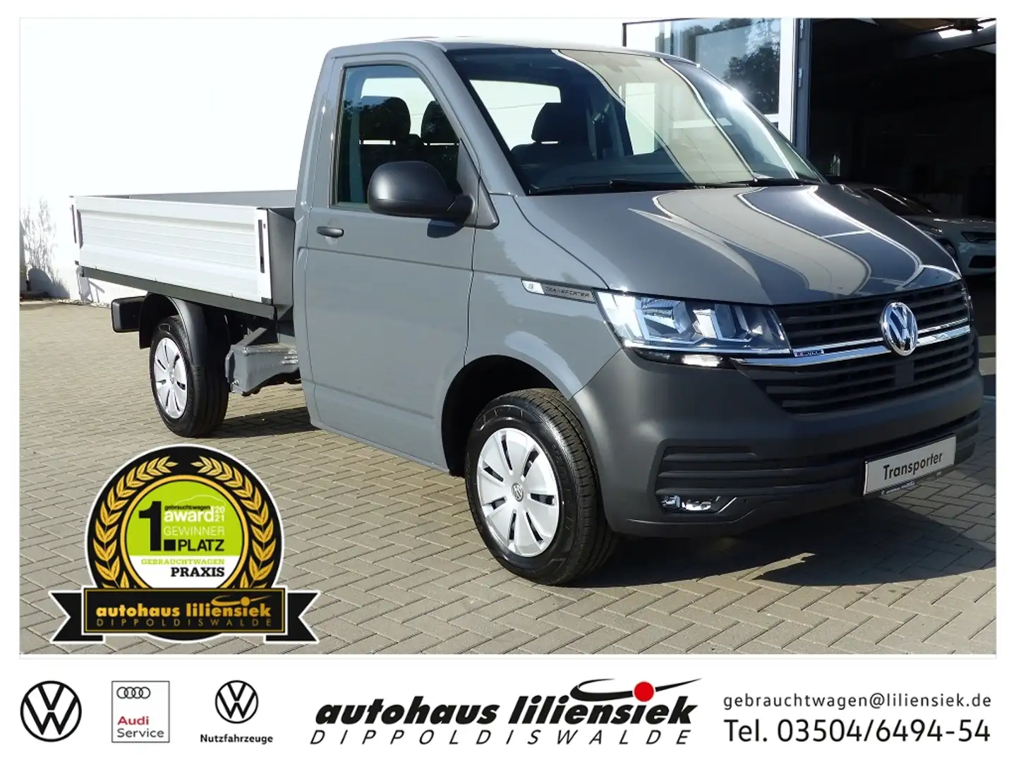 Volkswagen T6.1 Pritsche 2.0 TDI 4MOTION EK KR *AHK*ZV*Klima Gris - 1
