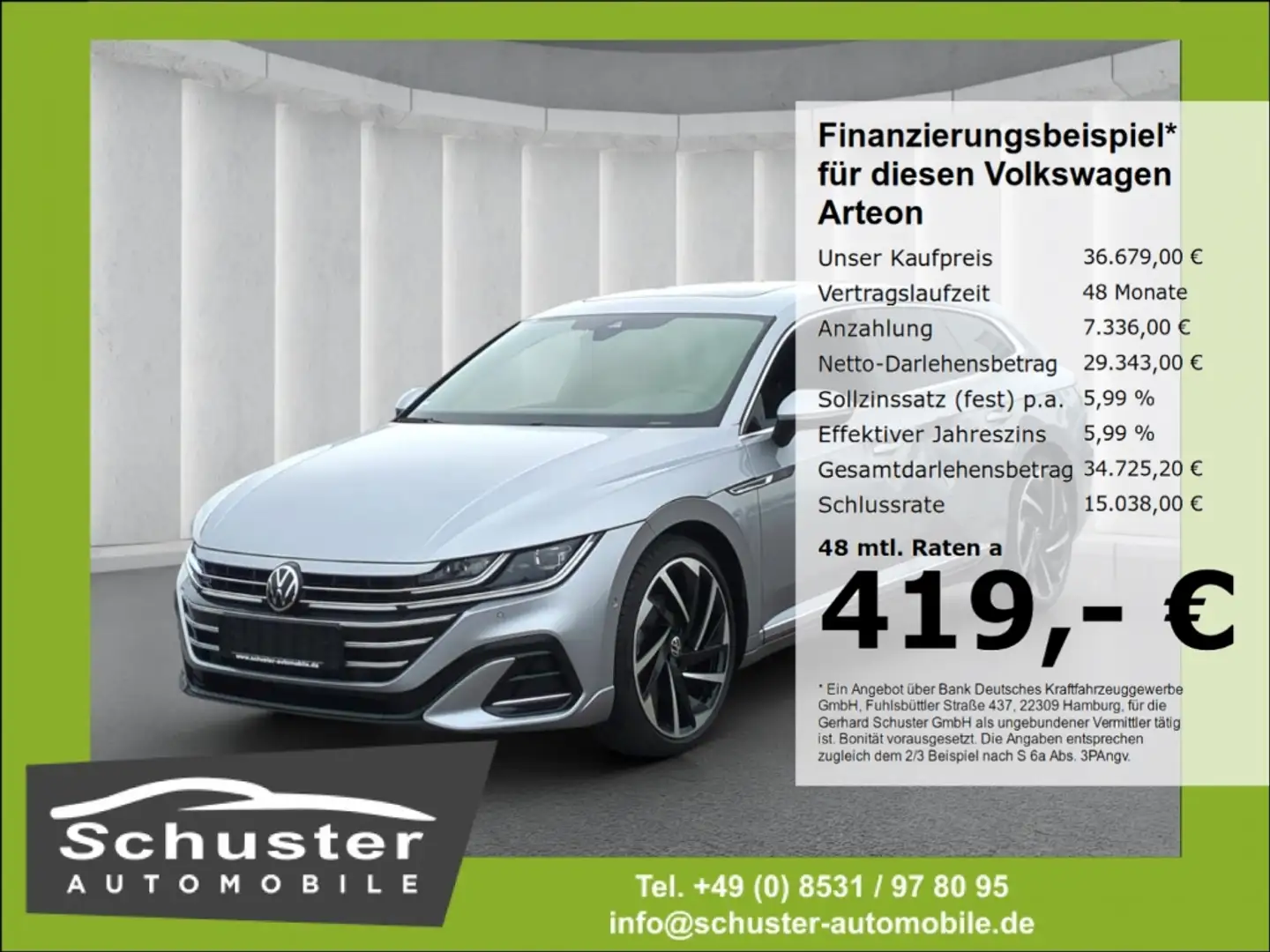 Volkswagen Arteon SB R-LINE TDI*Panodach AHK IQ-LED DCC 20* Silver - 1