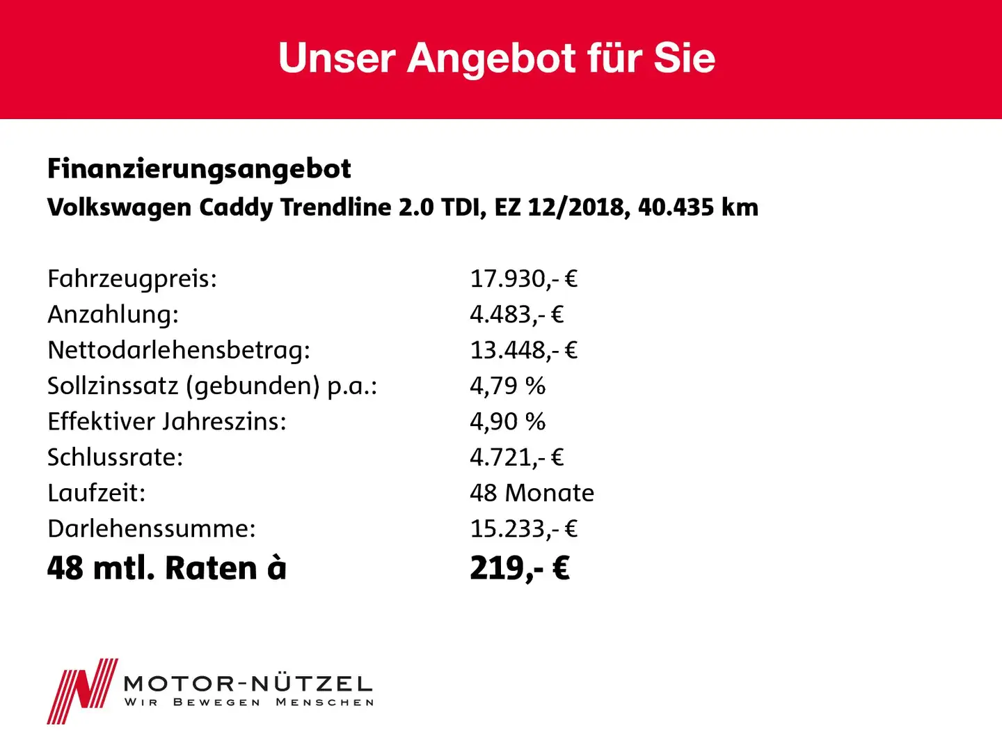 Volkswagen Caddy 2.0 TDI TRENDLINE PDC+GRA+RADIO+KLIMA Rot - 2